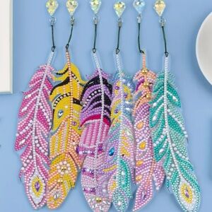 Diamond Art DIY Bookmark Kit Feather Bookmarks